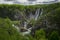 Panorama of veliki slap in plitvice waterfall