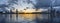 Panorama of Victoria Harbour of Hong Kong city at dawn