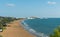 Panorama of Vieste and Pizzomunno beach view in a summer day, Gargano peninsula, Apulia, southern Italy, Europe