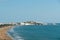 Panorama of Vieste and Pizzomunno beach view in a summer day, Gargano peninsula, Apulia, southern Italy, Europe