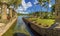 A panorama view across a causeway in the English Harbour in Antigua