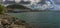 A panorama view across the harbour at Marigot in St Martin