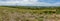 A panorama view across the heathland of Ashdown Forest, Sussex, UK