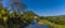 A panorama view across the Mahaweli river at Kandy, Sri Lanka, Asia