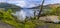 A panorama view across the northen end of Loch Lomond in Scotland