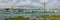 A panorama view across the River Adur at Shoreham, Sussex, UK