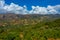 Panorama view of agricultural landscape of Greek island Crete