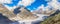 Panorama view of the Aletsch glacier on Mountains