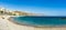 A panorama view along the beach at Castell de Ferro, Spain