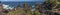 A panorama view along the lava rock formations at Black Rocks on the Atlantic coast of  in St Kitts