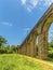 A panorama view along the Nottolini aqueduct towards temple tank of San Concordio in Lucca Italy