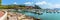 A panorama view along the promenade in Lerici, Italy