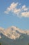 Panorama view of Alps peaks background