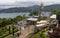 Panorama View on Amanohashidate View Land with Ferris Wheel and activities. Miyazu, Japan, Asia