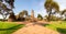 Panorama view,Ancient historic sites in Ayutthaya,Wat Phra Ram is a Buddhist temple in the city of Ayutthaya Historical Park,