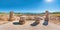 Panorama view of the ancient Romans ruins of Baelo Claudia, next to the beach of Bolonia