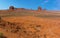 A panorama view from Artist`s Point in Monument Valley tribal park