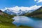 Panorama view of Bachalpsee and the alps