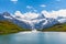 Panorama view of Bachalpsee and the alps