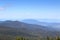 Panorama view of Bavarian Forest and mountain Hoher Bogen seen from mountain Großer Arber, Germany