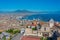 Panorama view of the bay of Naples behind Certosa monastery