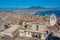 Panorama view of the bay of Naples behind Certosa monastery