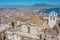 Panorama view of the bay of Naples behind Certosa monastery