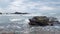 Panorama view of the beach rocks seascape in Les Sables d Olonne Vendee France