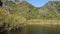 Panorama view of beautiful karst scenery, wetlands