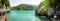 Panorama view Blue Lagoon Emerald Lake