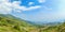 Panorama view of cabbage and strawberry farming in the mountains