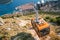 Panorama view of cable car and Dubrovnik old town