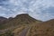 Panorama view canyon with cactus a mountain desert landscape near a scenic highway in the Arizona United States