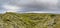 Panorama view of the carpet of moss,musk and lichen over the lava fields.