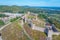 Panorama view of castle in Spanish town Aracena.