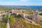 Panorama view of castle in Spanish town Aracena.