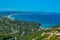 Panorama view of Catalan coastline from Begur castle