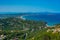 Panorama view of Catalan coastline from Begur castle