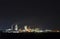 Panorama view of cement plant and power sation at night in Ivano