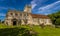 A panorama view of the church and grounds at Wootton Wawen, Warwickshire, UK