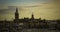 Panorama view of the city skyline at Seville Cathedral Catedral de Santa Maria de la Sede de Sevilla