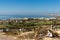 Panorama view of the coastline at Almerimar with hotels and golf courses and beaches