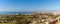 Panorama view of the coastline at Almerimar with hotels and golf courses and beaches