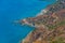 Panorama view of coastline of Southern Crete in Greece