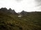 Panorama view of Cordillera Huayhuash Circuit andes alpine mountain lake Laguna Pucacocha Ancash Peru South America