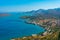 Panorama view of Cretan coastline near Plaka, Greece
