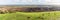 A panorama view from Croft Hill across Croft Quarry in Leicestershire, UK