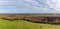 A panorama view from Croft Hill into Croft Quarry towards Huncote in Leicestershire, UK