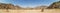 Panorama view of desert view on extreme heat weather.