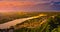 Panorama view from the Drachenburg, river Rhine and the Rhineland, Bonn, Germany, Europe